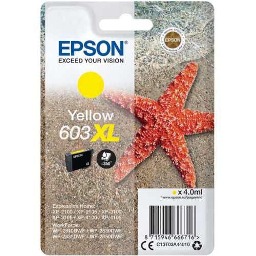 Epson 603 XL Jaune Série Etoile de Mer Cartouche D'encre