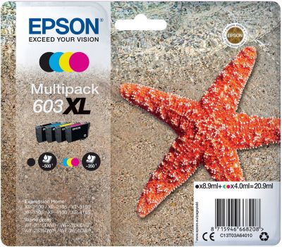 Cartouches EPSON compatibles 603 XL ( série étoile de mer) Pack 4 cartouches