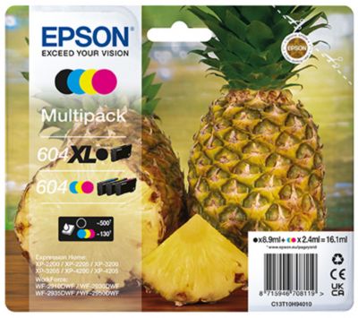 Pack Cartouche D'Encre Epson Ananas Noir Xl + 3 Couleurs