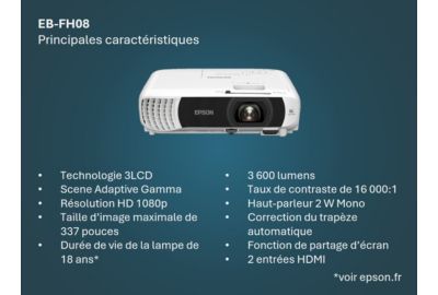 Vidéoprojecteur home cinéma EPSON EB-FH08