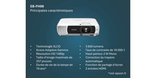 Vidéoprojecteur home cinéma EPSON EB-FH08