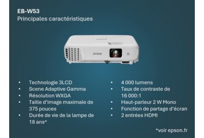 Vidéoprojecteur portable EPSON EB-W53