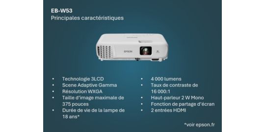 Vidéoprojecteur portable EPSON EB-W53