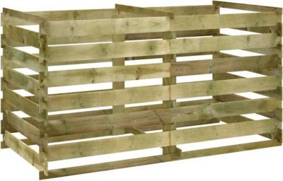 Composteur de cuisine VIDAXL Bois de pin 180 x 90 x 90 cm Brun