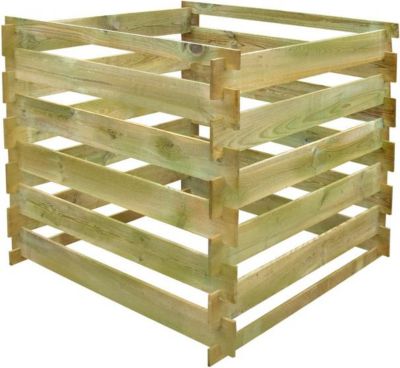 Composteur de jardin VIDAXL Bois Brun