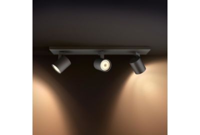 Lampe PHILIPS Runner Hue 3x Spot Noir + télécommande