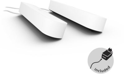 Lampe connectée PHILIPS HUE W&C Play x2 avec alim. Blanc