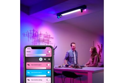Plafonnier PHILIPS W&C CENTRIS x4 Noir