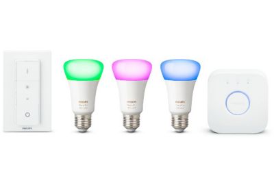 PACK PHILIPS HUE E27 WHITE&COLORS+GOOGLE MINI CHARBON