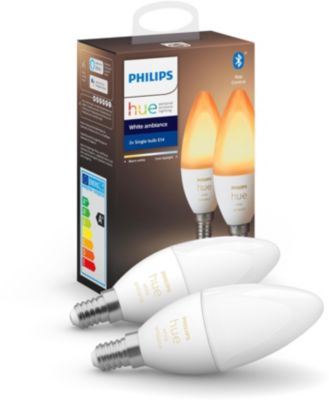 Ampoule connectee PHILIPS Hue Pack x2 E14 White&Ambiance