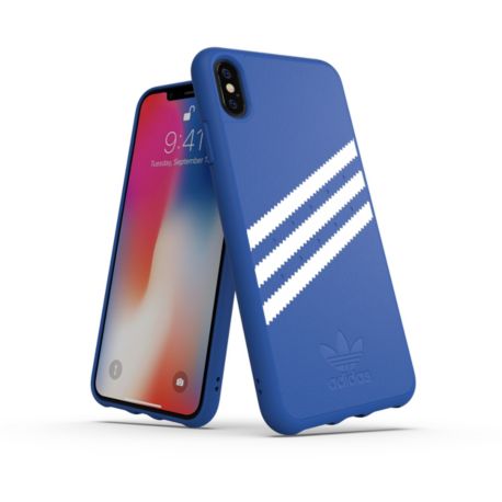 Coque ADIDAS ORIGINALS iPhone Xs Max SUEDE FW18 bleu/blanc