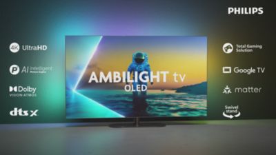 Voir la vidéo pour TV OLED PHILIPS 48OLED810 Ambilight 2025 (121cm)