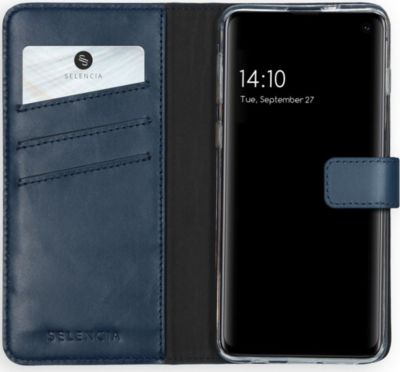 Coque étui SELENCIA pour Samsung Galaxy S10 - Bleu