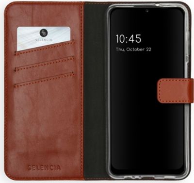 Coque étui SELENCIA pour Samsung Galaxy A12 - Marron clair