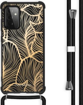 Coque avec cordon IMOSHION pour Samsung Galaxy A72 - Golden Leaves