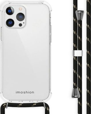 Coque avec cordon IMOSHION pour Apple iPhone 13 Pro - Noir & Doré