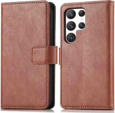 Coque étui IMOSHION pour Samsung Galaxy S23 Ultra - Marron