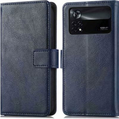 Coque étui IMOSHION pour Xiaomi Poco X4 Pro 5G - Bleu foncé