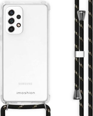 Coque avec cordon IMOSHION pour Samsung Galaxy A33 - Noir & Doré Coque avec cordon IMOSHION pour Samsung Galaxy A33 - Noir & Doré