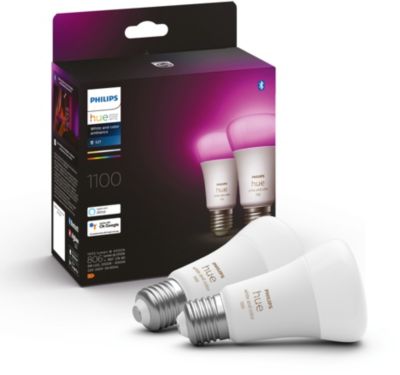 Ampoule connectée PHILIPS HUE W&C E27 75W x2