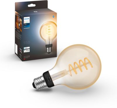 Ampoule connectée PHILIPS HUE White Ambiance E27 7W Globe Filament