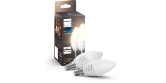 Ampoule LED connectée PHILIPS HUE White E14 x2