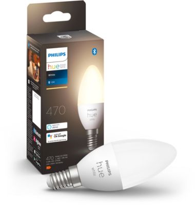 Philips Hue - Ampoule connectée Luster 5.7W E14 - White - Ampoule connectée  - Rue du Commerce