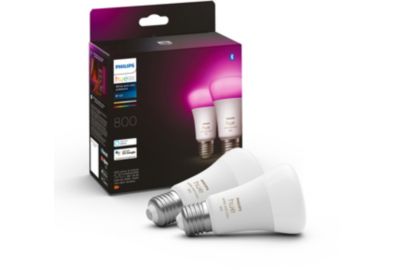 Ampoule LED connectée PHILIPS HUE W&C E27 60W x2