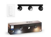 Luminaire PHILIPS HUE White Ambiance BUCKRAM x3 Noir+tlc