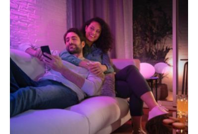 Ampoule LED connectée PHILIPS HUE W&C GU10 5.7W x2