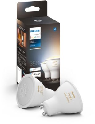 Ampoule LED connectée PHILIPS HUE White Ambiance GU10 x2