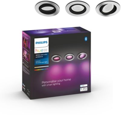 Pack PHILIPS HUE W&C CENTURA encastré x3 rond Alu