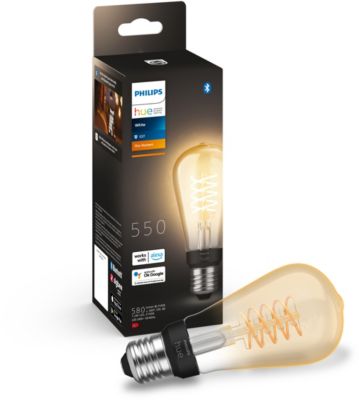 Ampoule connectee PHILIPS HUE White E27 9W Filament Edison