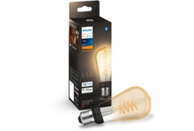 Ampoule LED connectée PHILIPS HUE White E27 9W Filament Edison