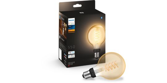 Ampoule LED connectée PHILIPS HUE White E27 9W Filament Globe