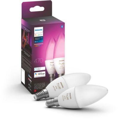Ampoule connectée PHILIPS HUE W&C E14 4W x2