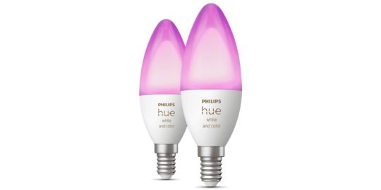Ampoule LED connectée PHILIPS HUE W&C E14 4W x2