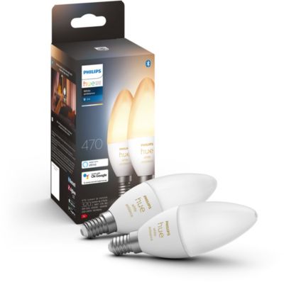 Ampoule connectee PHILIPS HUE White Ambiance E14 X2
