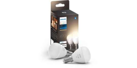 Ampoule LED connectée PHILIPS HUE White E14 Sphérique x2