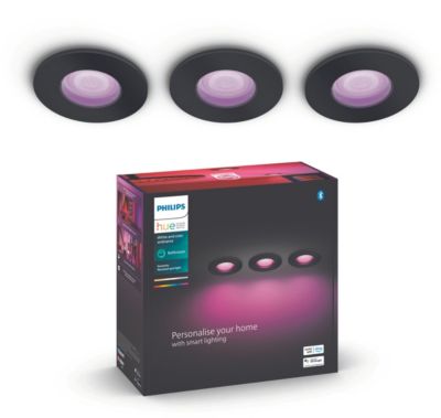 Spot PHILIPS HUE W&C Xamento 5.7W Noir x3