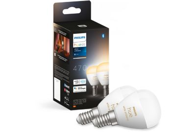 Ampoule LED connectée PHILIPS HUE White Ambiance E14 Luster 5.1W x2