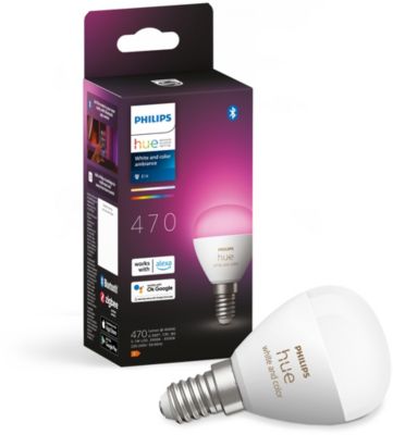 Ampoule LED connectée PHILIPS HUE W&C E14 Luster 5.1W