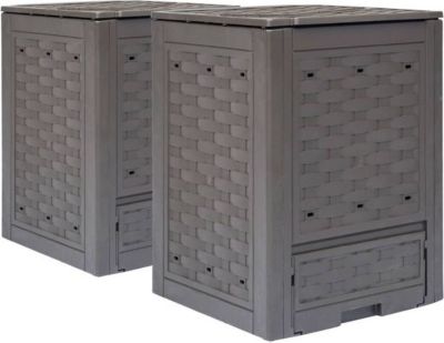 Composteur de jardin VIDAXL Plastique  Brun Composteur de jardin VIDAXL Plastique  Brun