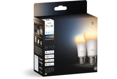 Ampoule LED connectée PHILIPS HUE White Ambiance E27 x2 60W