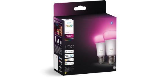 Ampoule LED connectée PHILIPS HUE W&C E27 75W x2