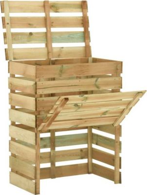 Composteur de jardin VIDAXL Bois  Brun