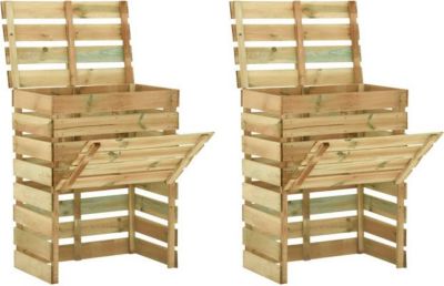 Composteur de jardin VIDAXL Bois  Brun