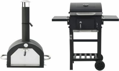 Grille barbecue VIDAXL Acier Noir