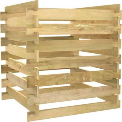 Composteur de jardin VIDAXL Bois 90 x 90 x 90 cm Brun