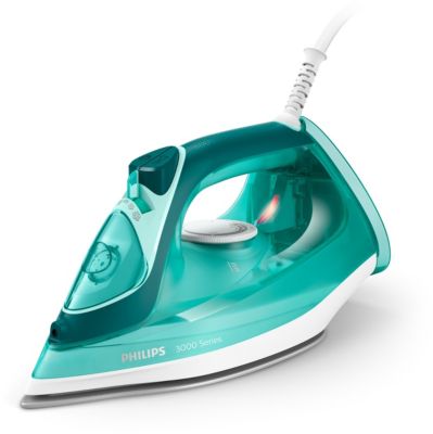 PHILIPS Fer à Repasser Vapeur 2000W Bleu Fonction pressing 100g/min Rase  Bouloches Grand réservoir Stop goutte Entretient lin